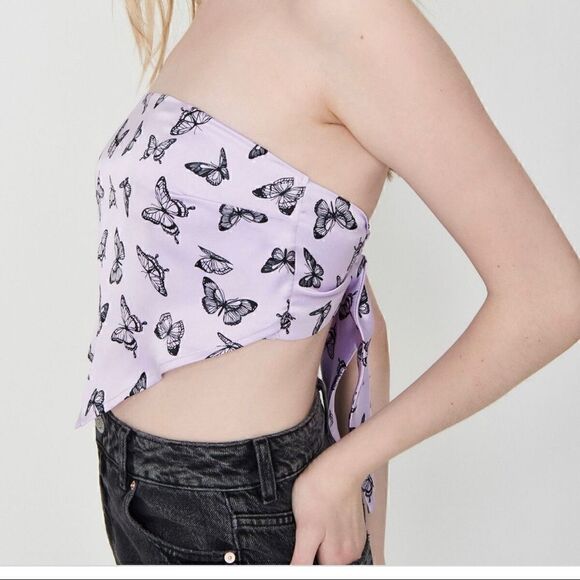 Garage Piper Bandana Cami Butterfly satin tube top - Picture 2 of 3